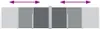 A diagram showing an expandable side awning with arrows indicating its extension. Produktbild-Vorschau