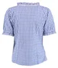 Werfen Sie einen Blick auf die Rückseite dieser lebhaften blauen Damen-Trachtenbluse mit kurzen Puffärmeln. Ideal für einen schnellen Stil-Update, ist sie aus leichtem, baumwollähnlichem Stoff gefertigt und bietet zusätzlichen Komfort. Jetzt online erhältl