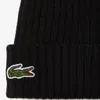 Lacoste Gerippte Beanie mit gesticktem Logo, Schwarz One Produktbild-Vorschau 9