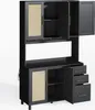 okwish Hochschrank,Sideboard  mit 3 Schubladen&goldene Produktbild-Vorschau 11