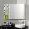 Armoire de salle de bain HOMCOM avec 3 portes miroir, Voir les images du produit 5