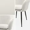 Set 2 poltrone bouclé, gambe in metallo, Bouclé bianco Anteprima dell’immagine prodotto 4