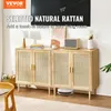A living room scene featuring a rattan sideboard with decorative items on top, under a large TV screen. Anteprima dell’immagine prodotto