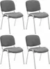 CLP 4er Set Stühle Ken Chrom Stoff gepolstert grau Produktbild-Vorschau 1