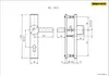 Technical drawing of a door handle set with dimensions. Anteprima dell’immagine prodotto