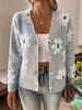 ASKSA Damen Strickjacke V-Ausschnitt Langarm Lose Produktbild-Vorschau 5