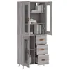 The Living Store Highboard Grau Sonoma 69,5x34x180 cm Produktbild-Vorschau 4