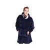 A man wearing a dark blue hooded blanket. Anteprima dell’immagine prodotto