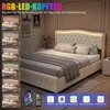 OYAJIA Polsterbett 90x200cm mit LED, Doppelbett mit 2 Produktbild-Vorschau 10