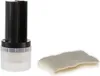 A black and clear bottle with a white cloth next to it on a white background. Náhled obrázku produktu