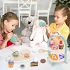 Atoylink Holz Tee Set Kinder Teeservice mit Dessert Kuchen Produktbild-Vorschau 6