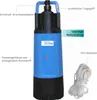 A product image of a submersible pump with labels pointing out its features. Produktbild-Vorschau