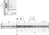 Diagram showing the installation and dimensions of a drawer slide mechanism. Produktbild-Vorschau