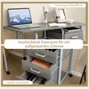 A desk with a laptop and drawers, shown in two parts. Náhled obrázku produktu
