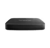 A black streaming box with a logo on top, isolated on a white background. Produktbild-Vorschau