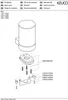 An exploded view diagram of a soap dispenser with part numbers and labels in multiple languages. Voir les images du produit