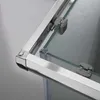 A close-up view of the corner of a shower enclosure, showing the sliding mechanism and glass panels. Anteprima dell’immagine prodotto