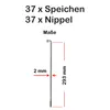 37 Stück Speichen 293mm NIROSTA 2mm inkl. Messing Produktbild-Vorschau 2