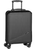 A black trolley suitcase with a telescopic handle and four wheels, shown from the front. Náhľad obrázku produktu