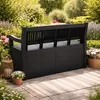 Gartenbank 130x60x85 cm Schwarz, Truhenbank mit 280L Produktbild-Vorschau 10