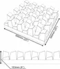 A 3D rendering of an acoustic diffuser panel with dimensions indicated. Náhľad obrázku produktu