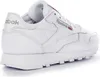 A white leather Reebok sneaker shown from the side and back. Voir les images du produit