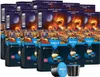 Multiple boxes of Martello coffee capsules are stacked and arranged in a visually appealing way, showcasing the product packaging. Produktbild-Vorschau