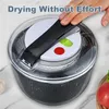 Schwarze kompakte Salatschleuder BPA‑frei mit Deckel Produktbild-Vorschau 4