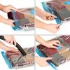 A collage of four images demonstrating how to use vacuum seal bags for storage. Voir les images du produit