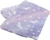 A folded blanket with a unicorn and star pattern. Anteprima dell’immagine prodotto