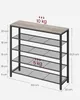 A diagram of a shoe rack with dimensions and weight limits. Náhled obrázku produktu