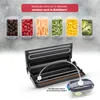 A vacuum sealer machine is shown with various food items in containers, demonstrating its use for food preservation. Anteprima dell’immagine prodotto