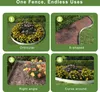 A collage of four images showing different ways to use a metal garden edging product to create various garden bed shapes. Náhled obrázku produktu