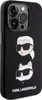 A black iPhone case with Karl Lagerfeld and Choupette graphics. Produktbild-Vorschau