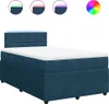 vidaXL Boxspringbett mit Matratze Blau 120x200 cm Samt Produktbild-Vorschau 1