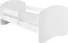 A white children's bed with a mattress is shown against a white background. Voir les images du produit