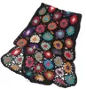 Häkelschal mit Bunten Blümchen, Boho Schal - Schwarz, Uni, Produktbild-Vorschau 3