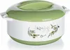 A white and green insulated food carrier with an olive branch design. Podgląd zdjęcia produktu