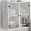 vidaXL Nástenná skrinka so sklenenými dvierkami Grey Sonoma Náhľad obrázku produktu 2