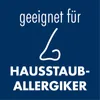 A graphic with text and an illustration of a nose, indicating suitability for allergy sufferers. Produktbild-Vorschau