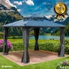 Alu Pavillon PAGODE 3,5x3,5m dunkelgrau mit Moskitonetz und Produktbild-Vorschau 3