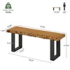 Banc d'entrée en bois massif Wanbor, 120 cm, style Voir les images du produit 2