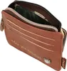 A brown leather cardholder with a zipper compartment is shown from a diagonal angle. Anteprima dell’immagine prodotto