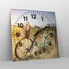 Wanduhr - Quadrat - Glasuhr - Fahrrad Wiese Blumen - Produktbild-Vorschau 4