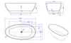 freistehende Badewanne 180 x 90 x 58 cm, BW-IX020 Produktbild-Vorschau 3