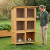 Mucola Hasenkäfig 6 Boxen Kaninchenstall Holz Freigehege Produktbild-Vorschau 4
