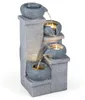 COSTWAY 4-stufiger Springbrunnen, Gartenbrunnen mit LED Produktbild-Vorschau 1