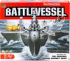 The image shows the front of a Battleship board game box, featuring illustrations of naval ships in battle. Produktbild-Vorschau