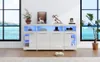 Sideboard - 140x40x70 cm weiß - Hochglanz & LED-Licht - 3 Produktbild-Vorschau 16