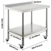 Tavolo da preparazione in acciaio inox VEVOR, 30 x 24 x 35 Anteprima dell’immagine prodotto 8